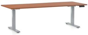 Masa inaltime reglabila OfficeTech D, 200 x 80 cm, bază gri, cireașă