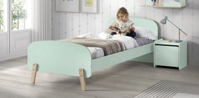 Set Mobilier Kiddy pentru Camera Copii – Pat 90x200 cm și Noptieră – Verde Mentă – Vipack