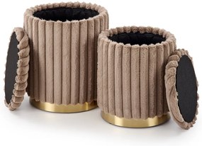 Set 2 tabureti Fido cappuccino/auriu