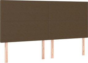 vidaXL Tăblie de pat maro închis 200x5x118/128 cm, material textil