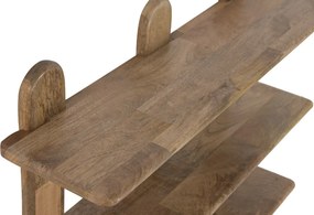 Raft de perete din lemn de mango, maro, cu 5 polițe, finisaj natural, 100 x 71,5 x 19 cm, „Noves”