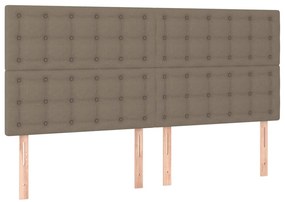 Cadru de pat cu tablie, gri taupe, 160x200 cm, textil Gri taupe, 160 x 200 cm, Nasturi de tapiterie