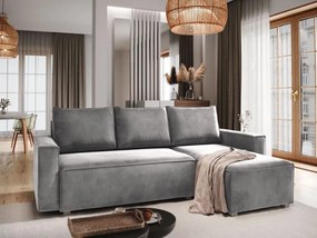 OFERTA Canapea de colt extensibila CAVELO, gri deschis, reversibila calitate II