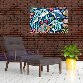 Tablou – Animale acvatice desenate (90x60 cm)