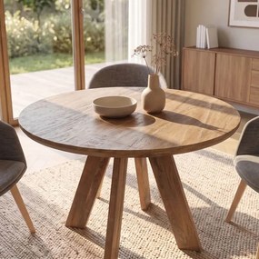 Masa rotunda din lemn masiv de mango ART WOOD 100cm