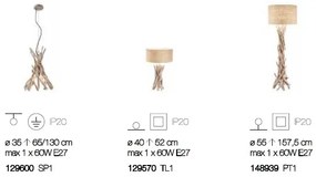 Veioza / Lampa de masa design rustic DRIFTWOOD TL1 129570