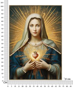 Mauro Ferretti Pictură pe pânză lăcuită Madonna -b- cu ramă cm 72x4x100 | Aosom Romania