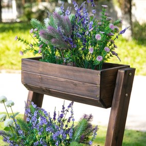 Outsunny Ghiveci Vertical din Lemn cu 3 Nivele pentru Flori, Plante, Aromatice 61x48x118 cm, Maro | Aosom Romania