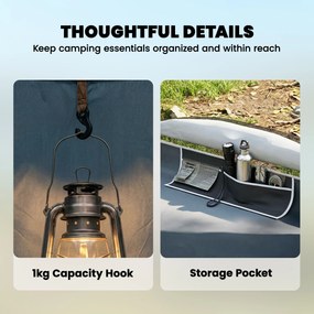 Outsunny Cort de camping pentru 2-4 persoane, impermeabil, cort de familie cu 3 uși, acoperiș de ploaie detașabil, folie de sol, geantă de transport, albastru închis | Aosom Romania