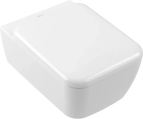 Set vas WC suspendat Villeroy&Boch Skyla TwistFlush Rimless alb alpin cu capac softclose