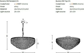 Lustra XL suspendata design elegant BURANO 100 CH