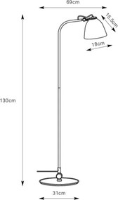 Markslöjd 108966 - Lampă de podea TILT 1xE27/60W/230V gri