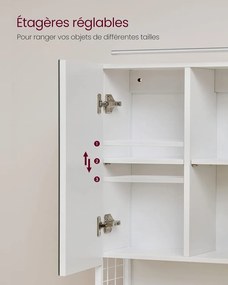 Dulap de depozitare pentru lavoar, Vasagle, Alb, 70x16x70 cm