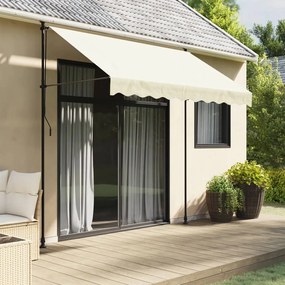 vidaXL Copertină retractabilă, crem, 250x150 cm, țesătură și oțel