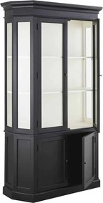 Vitrină lemn masiv gri Noir Antracit, 85 × 45 × 210 cm