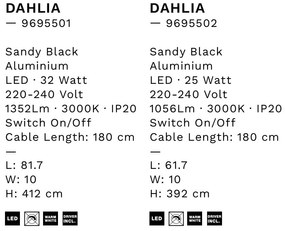 Lustra suspendata LED tip Lampadar L-80cm, DAHLIA NVL-9695501