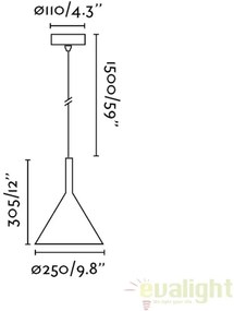 Pendul LED modern PAM-G large negru/auriu 64162