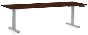 Masă înălțime reglabilă OfficeTech D, 200 x 80 cm, picioare gri, wenge