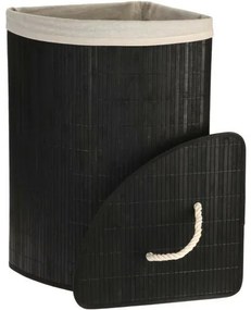 Coș de rufe de colț Bamboo, negru