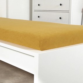 Cearșaf de pat 4Home din frotir Ideal muștar , 200 x 200 cm, 200 x 200 cm