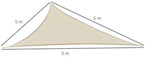 Outsunny Cort Parasolar Triunghiular Anti UV, Ideal pentru Spații Exterioare, Bej, 5x5x5m | Aosom Romania