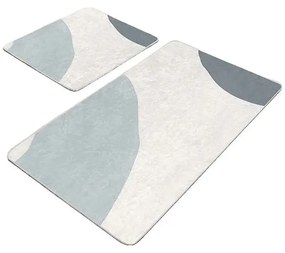 Covorașe de baie gri/crem 2 buc. din catifea 60x100 cm Abstract Shapes – Mila Home