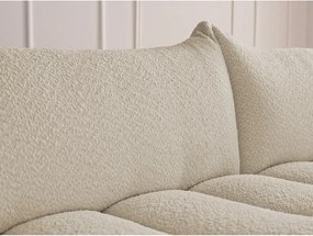 Colțar bej cu tapițerie din țesătură bouclé (cu colț pe partea dreaptă/cu șezlong) Azra – Bobochic Paris