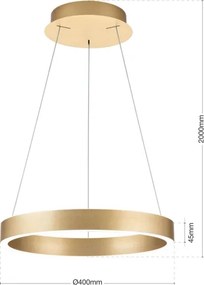 Orion - Lustră LED dimabilă pe cablu KOLK LED/40W/230V 2700/3000/4000K Ø 40 cm aurie