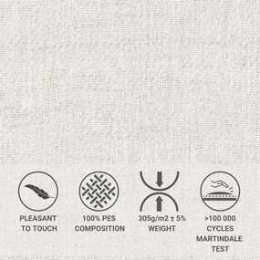 Pat matrimonial crem tapițat cu spațiu de depozitare cu somieră 180x200 cm Baleine – Maison de Rêve