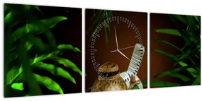 Tablou cu obiectele spa (cu ceas) (90x30 cm)