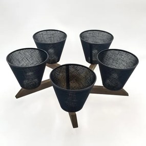 Lustră LED aplicată Brilagi ANTHONY 5xE14/40W/230V stejar nuc/negru