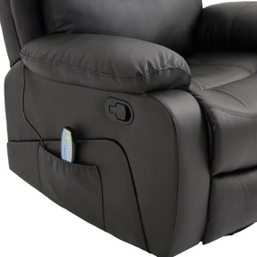 HOMCOM Fotoliu Relax cu 8 Puncte de Masaj si Telecomanda, Fotoliu Rabatabil cu Suport pentru Picioare, 97x92X104cm Negru | Aosom RO
