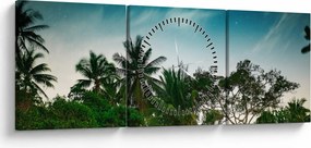 Tablou - palmierii (cu ceas) (90x30 cm)