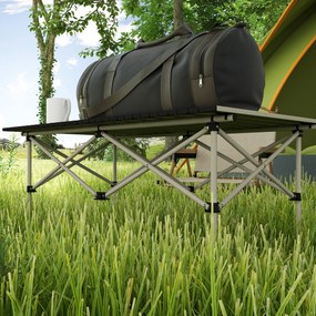 Outsunny Masă de camping pliabilă cu blat rulabil, masă de grădină din aluminiu pentru 2 persoane, 95 x 55 cm Khaki | Aosom Romania