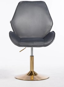 HR350N Scaun Grafit din Catifea Bază Aurie