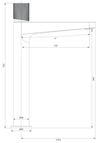 Baterie de lavoar OMNIRES CT8012GLB CONTOUR 31,2 cm auriu periat