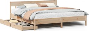 vidaXL Cadru de pat fără saltea, 200x200 cm, lemn masiv pin