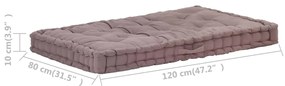 Perna podea canapea din paleti, gri taupe, 120x80x10 cm bumbac 1, Gri taupe, 120 x 80 x 10 cm