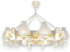 Candelabru fabricat manual din lemn pictat Queen 8L