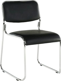 Scaun BULUT, negru, piele ecologica/metal, 50x56x76 cm