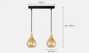 Lustră pe cablu LACRIMA HONEY 2xE27/60W/230V