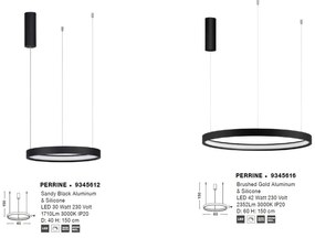 Lustra LED suspendata design modern circular PERRINE D-60cm neagra