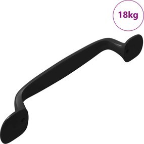 vidaXL Mâner Mobilier 250 pcs Negru 130 x 19,4 x 22,3 mm Aluminiu