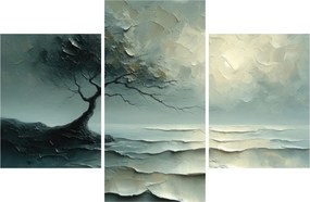 Tablou - pictură în ulei de un copac cu oceanul (90x60 cm)