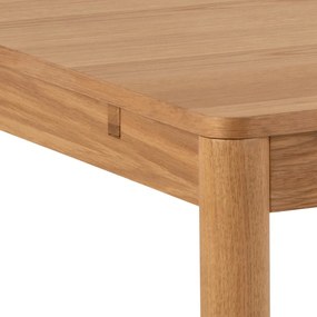 Masă de dining în culoare naturală extensibilă cu aspect de lemn de stejar 100x200 cm Atlantic – Actona