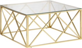 vidaXL Măsuță de cafea, oțel inoxidabil auriu și sticlă securizată