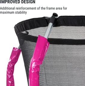 KLARFIT Jumpstarter, trambulină, 2,5 m Ø, plasă 120 kg max., 195 cm Ø zonă de sărituri