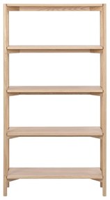 Bibliotecă în culoare naturală cu aspect de lemn de stejar 86x160x30 cm Braidwood – Actona
