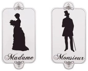 Semn din metal 16,5x33 cm Madame Monsieur – Antic Line