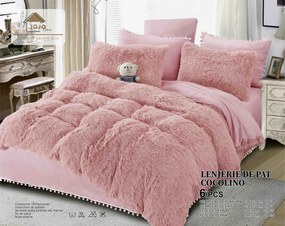 Lenjerie pat super pufoasa COCOLINO Fluffy 6 Piese, Pink